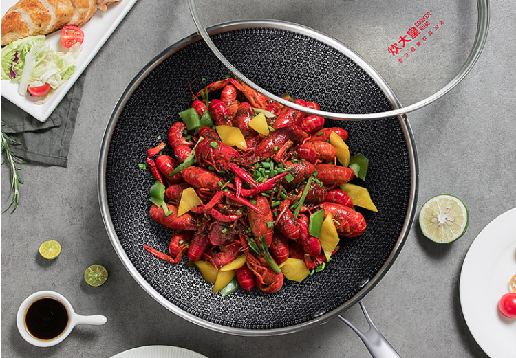 炊大皇炒锅304不锈钢炒菜锅不粘锅