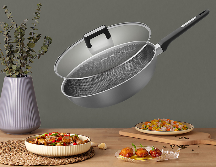 九阳(Joyoung)304不锈钢蜂窝炒菜锅30cm