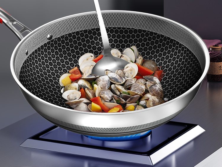 康巴赫第五代炒锅不粘锅抗菌不锈钢炒菜锅32cm