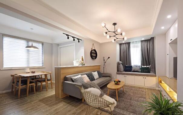 小户型提高利用变出大空间,89平木色北欧风装修