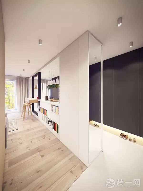 小户型也有春天！60平黑白+原木装修案例推荐