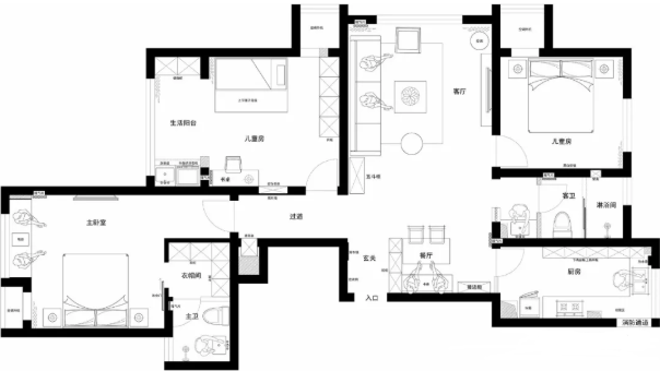 128平简单装修多少钱？12万全包清新原木三室
