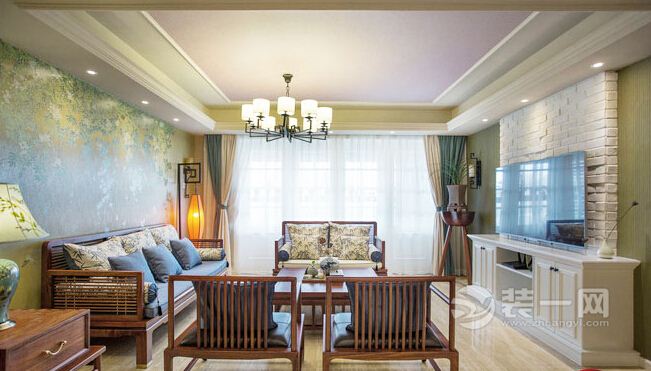 荷塘月色中式淡雅装修设计 103平米古典气息弥漫