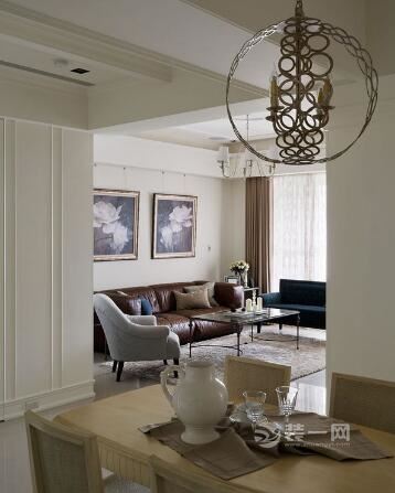 110平米三室两厅设计案例美式风格的10万装修效果图