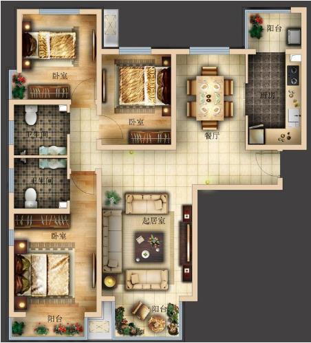 合肥装修价格|135平米三室两厅装修价格装修案例