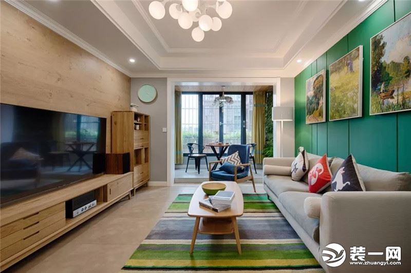 天怡美重庆装修公司费用15万装修效果图两室一厅北欧客厅