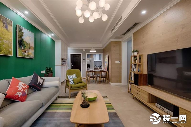 天怡美重庆装修公司费用15万装修效果图两室一厅北欧客厅