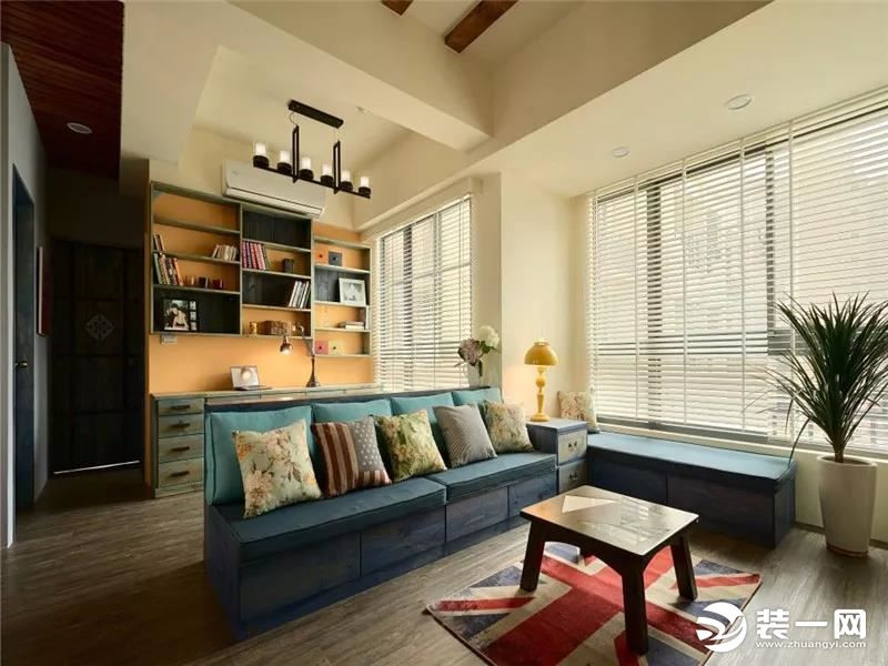 90平两室两厅装修图田园风格装修客厅