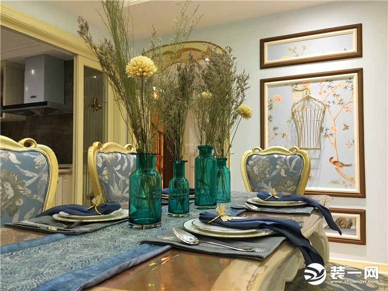 重庆装修公司130平米法式风格装修效果图餐厅