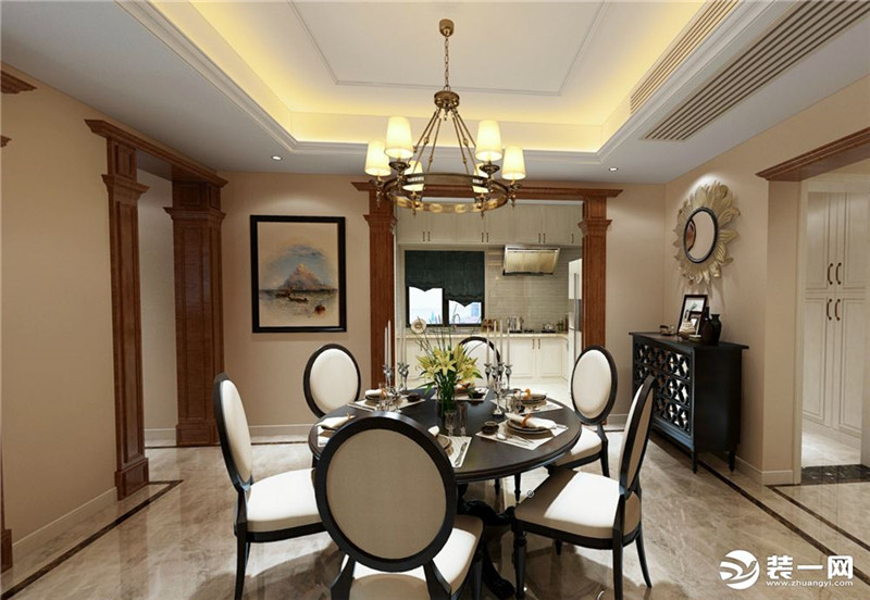 129平米三室两厅两卫装修效果图简美风格餐厅