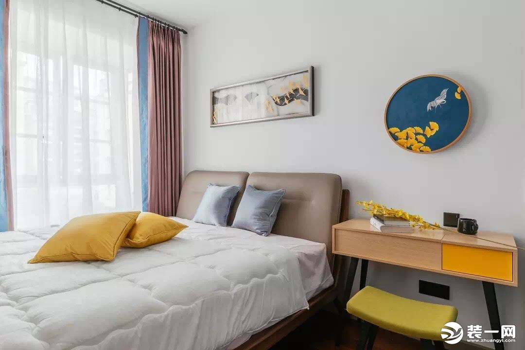 90平简练北欧风二居室设计效果图