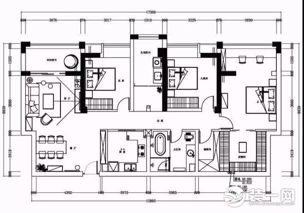 武汉装饰公司圣都装饰 136平三居室现代简约风格设计