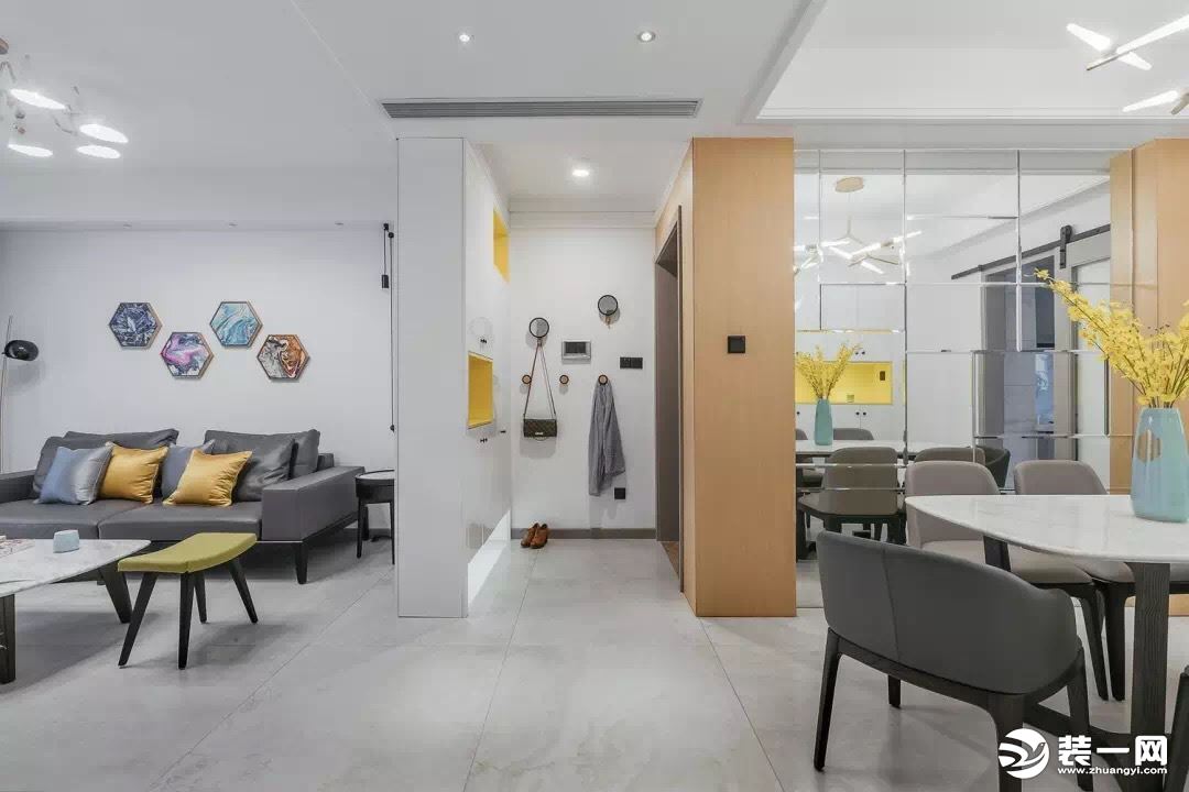 90平简练北欧风二居室设计效果图