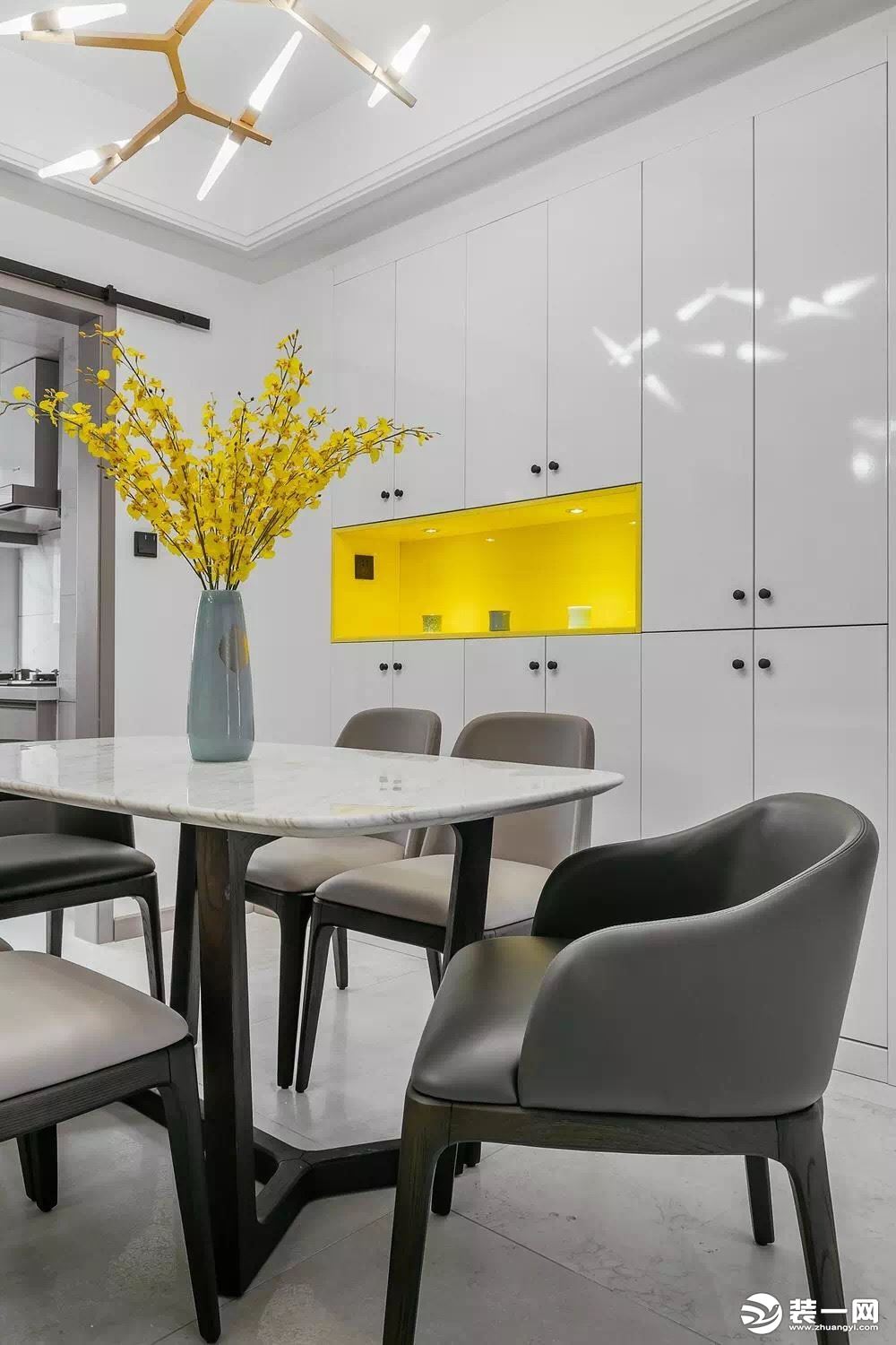 90平简练北欧风二居室设计效果图