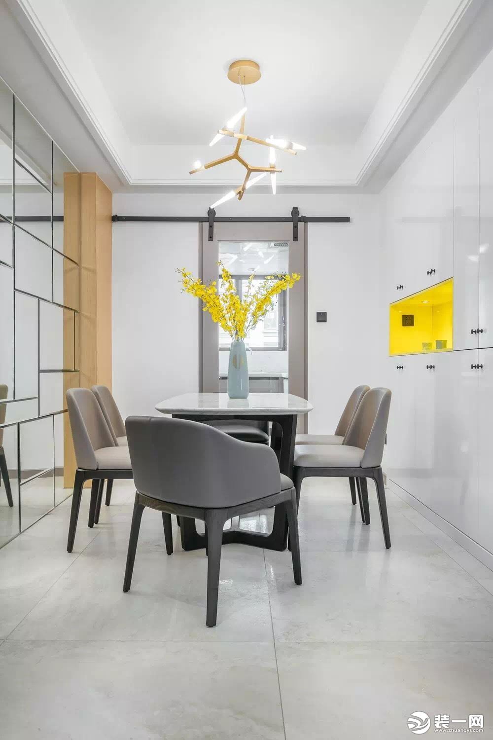 90平简练北欧风二居室设计效果图