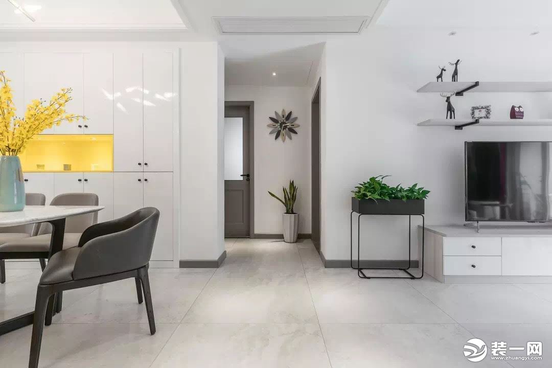 90平简练北欧风二居室设计效果图