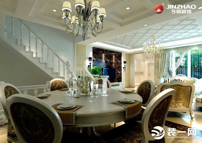 天津万科朗润园300平别墅装修