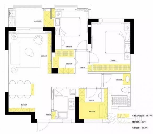 89㎡小三房现代美式风格装修设计色彩搭配层次十足 89㎡小三房现代美式风格装修设计色彩搭配层次十足