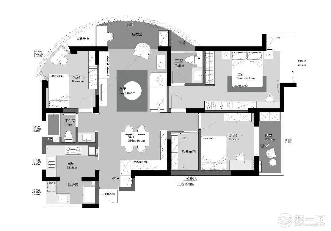 昆明创艺装饰120平现代轻奢风格装修案例，端庄气质空间