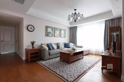昆明保利大家109平三居室装修案例 美式风格设计