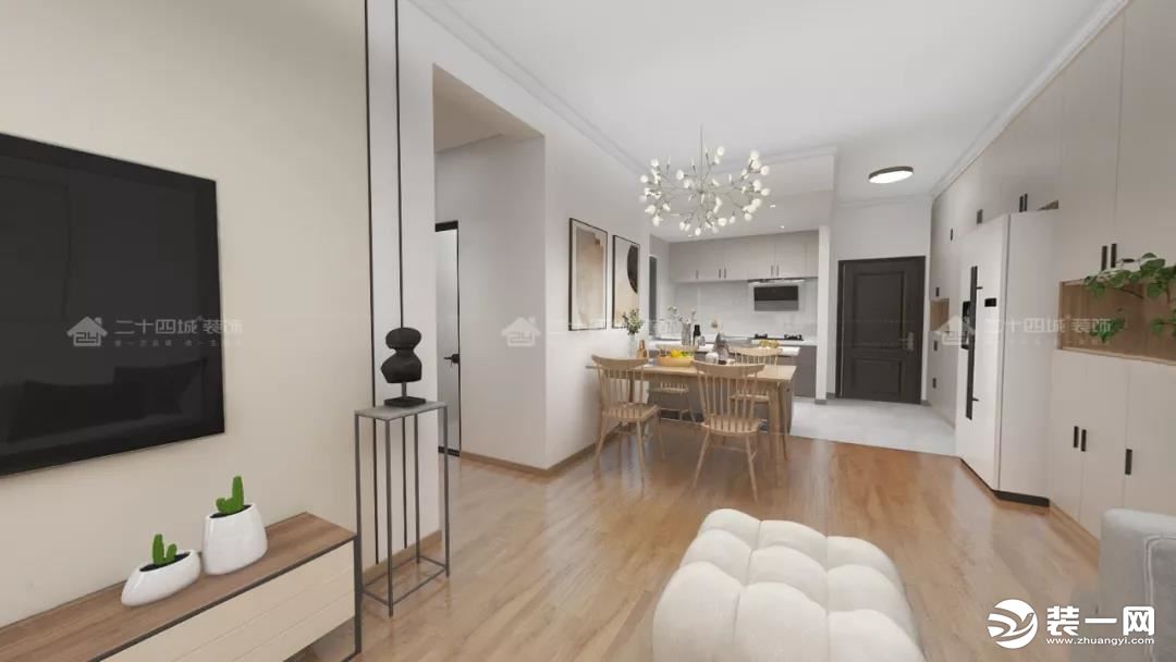 现代风格三室两厅装修设计案例图