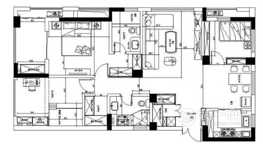 109平米美式风格装修效果图