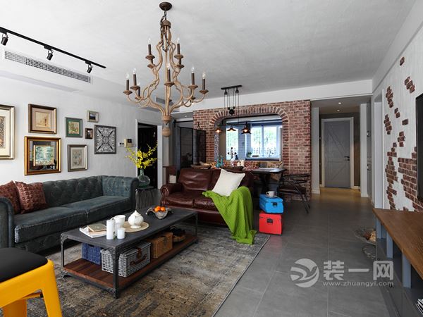 三居室老房变美式风格装修效果图