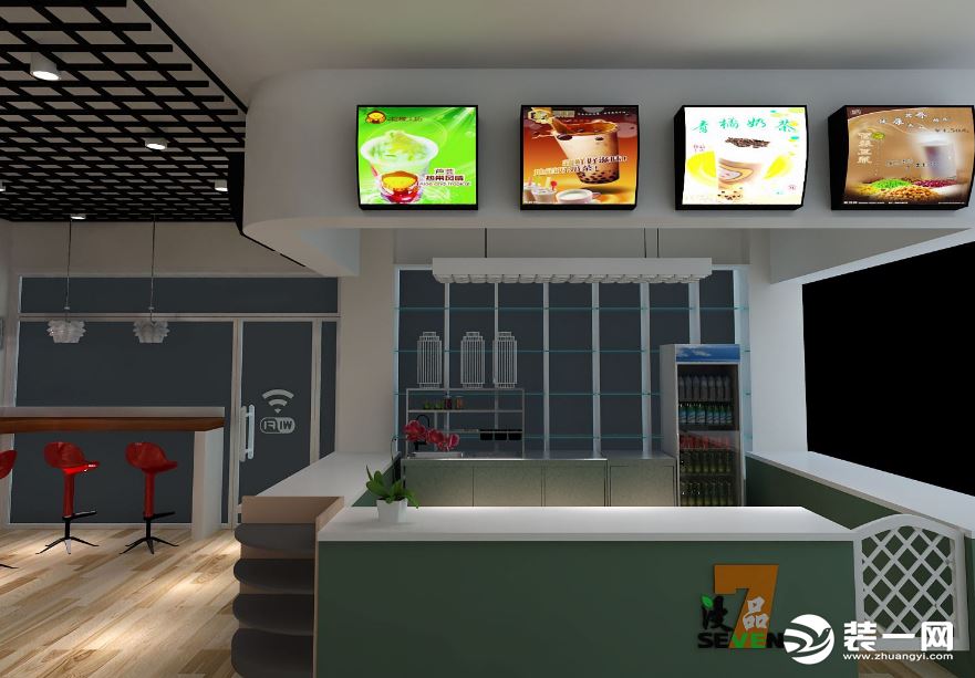 奶茶店装修效果图