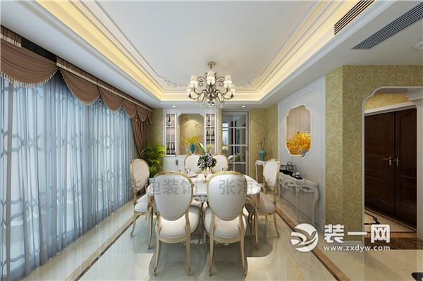 合肥信地藏龙阁140平米三居室户型装修效果图