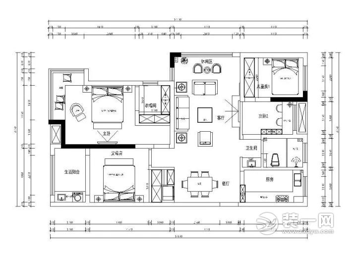 合肥融侨悦城140平米大气欧式装修效果图