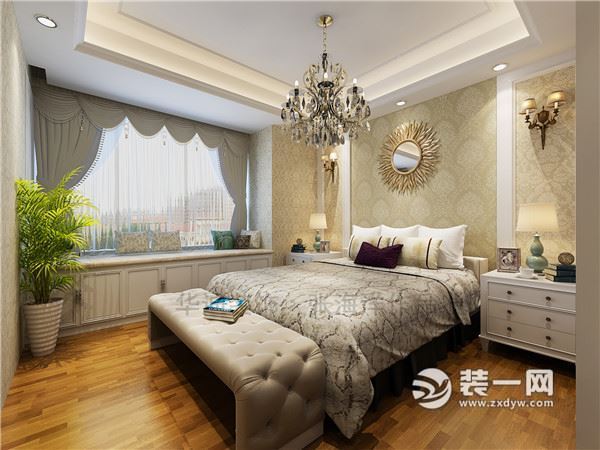 合肥信地藏龙阁140平米三居室户型装修效果图