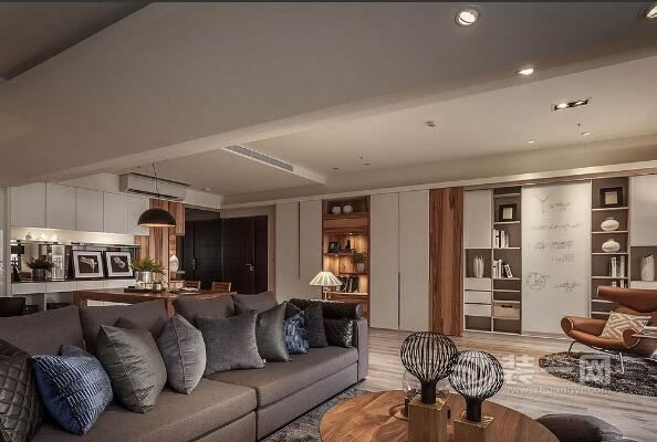 别墅样板房效果图合肥装修公司木质感现代简约设计