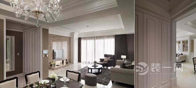 美式古典装修效果图合肥装修公司大地色系样板间设计