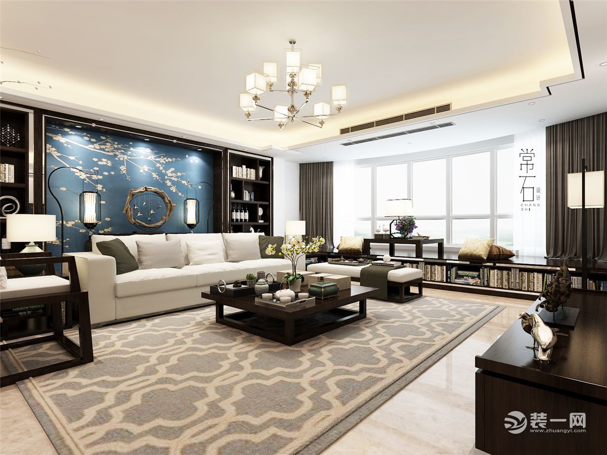 合肥常石装饰公司:望湖城170平米新中式风格装修效果图 合肥常石装饰公司:望湖城170平米新中式风格装修效果图