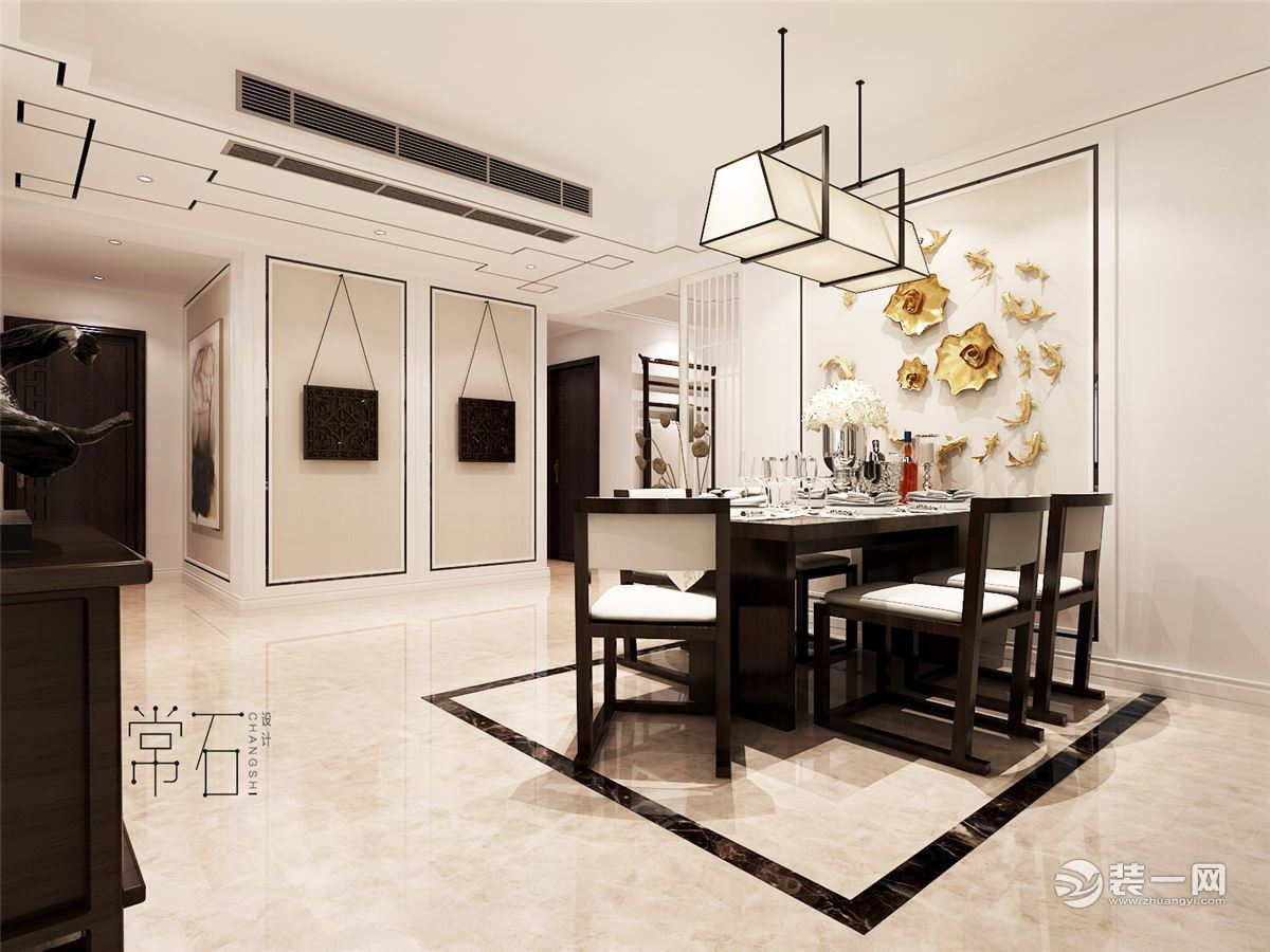 合肥常石装饰公司:望湖城170平米新中式风格装修效果图 合肥常石装饰公司:望湖城170平米新中式风格装修效果图