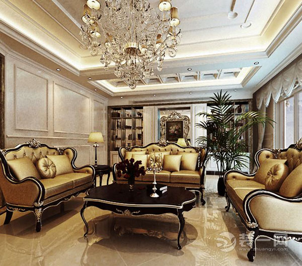凯旋门小区新古典风格别墅客厅装修效果图