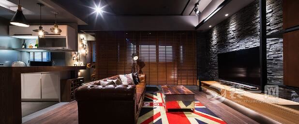 工业风格装修效果图合肥装修公司120平米三室两厅设计