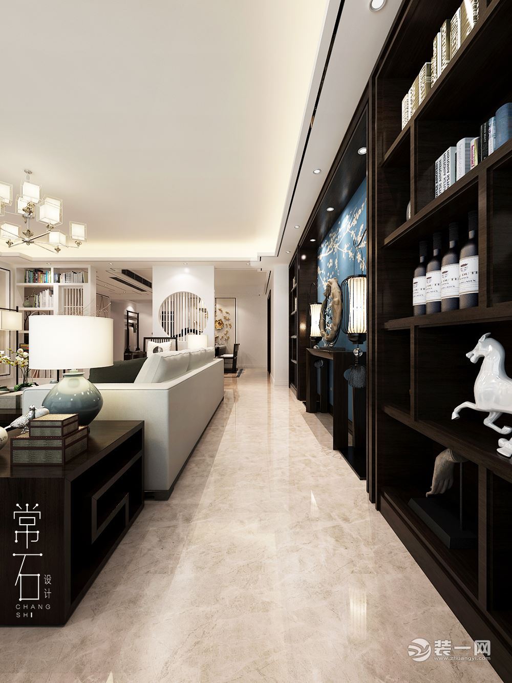 合肥常石装饰公司:望湖城170平米新中式风格装修效果图 合肥常石装饰公司:望湖城170平米新中式风格装修效果图