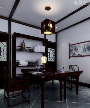 中式风格设计书房装修样板图片