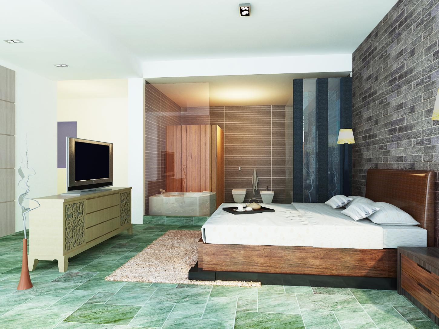 最新简中风格卧室设计效果图