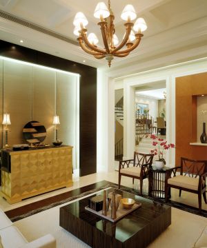 美式现代客厅木质茶几装修案例