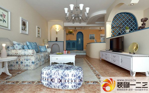 地中海家装客厅装潢设计实景图