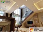 家装样板房玻璃楼梯扶手装修案例