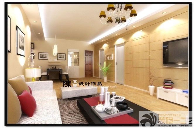 新房客厅餐厅一体装修效果图
