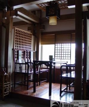 室内茶楼包间扶手椅设计实景图