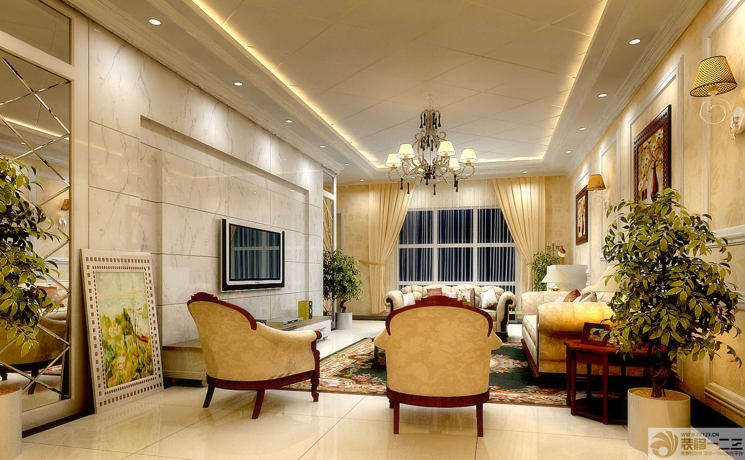 2025欧式风格客厅装修设计效果图片 