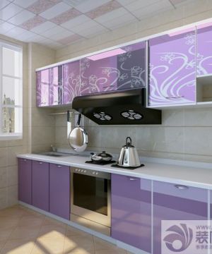 紫色整体橱柜装修效果图