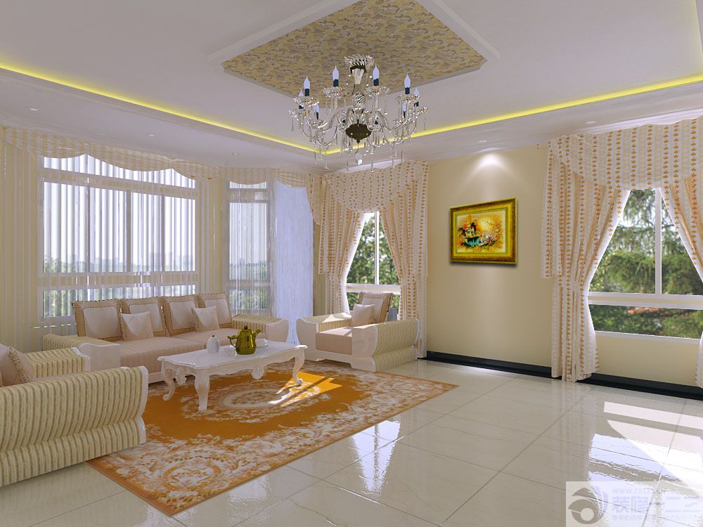 2025客厅地面地毯设计图片