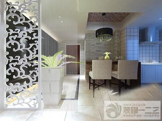 餐厅镂空雕花隔断设计效果图片