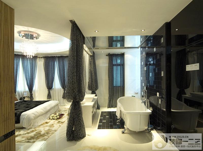 卧室纱帘隔断设计效果图